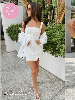 Mumu Coronado Corset dress in pearly white, size small, NWT!